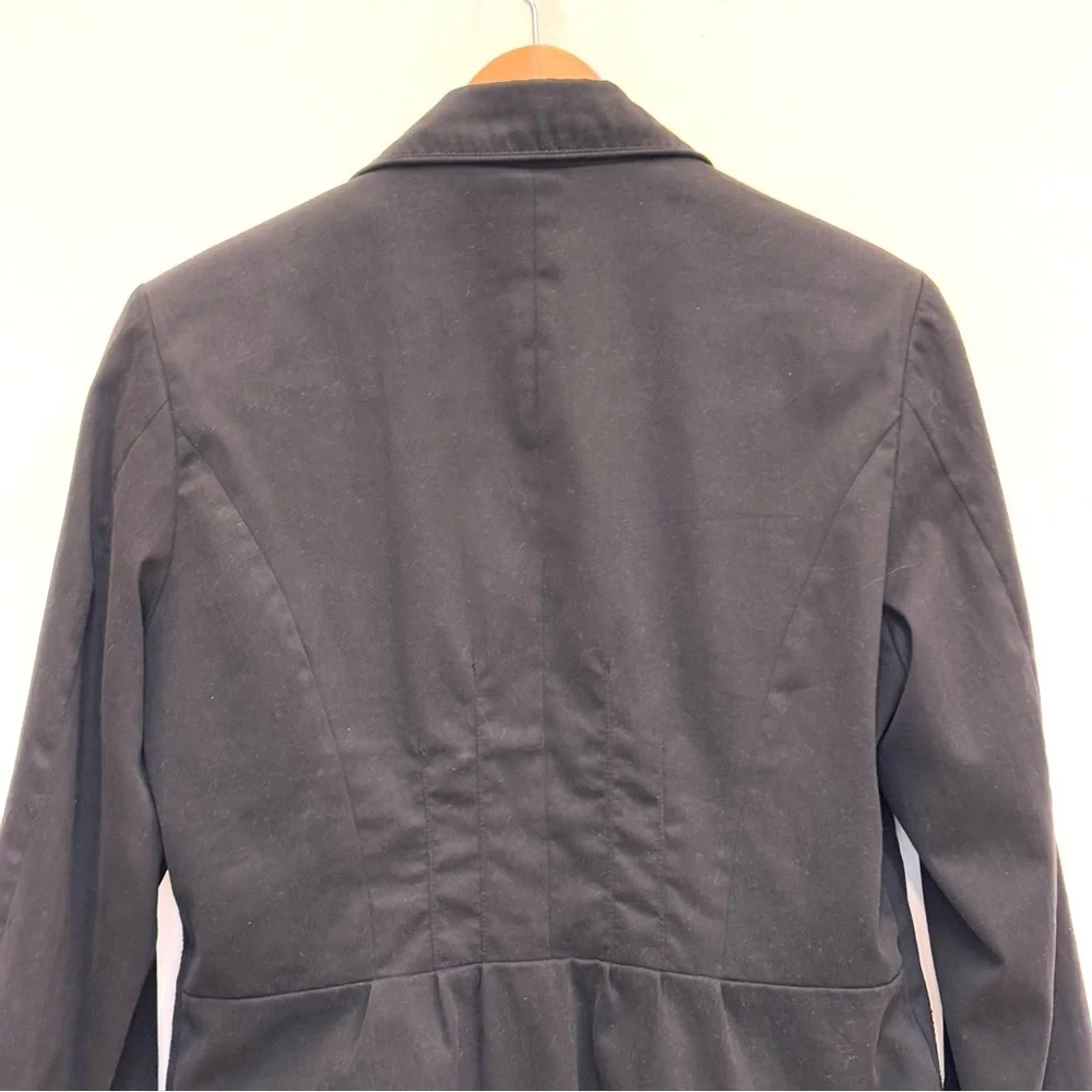 sandwich_ Vintage Cropped Blazer Size 10 Velvet / Silk Ruffle Trim Romantic